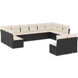  12-dijelni set vrtnih sofa od poliratana s jastucima crni | shoptok.hr