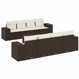  9-dijelni set vrtnih sofa s jastucima poliratan smeđi | shoptok.hr
