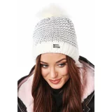 Fasardi Cream herringbone winter hat