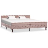 Maison Chic Posteljni okvir - Dvoposteljna postelja - Zakonska postelja roza žamet 200x200 cm-J5369, (21761519) | Shoptok.si