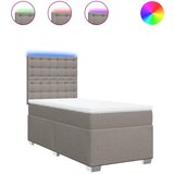 vidaXL Box spring postelja z vzmetnico taupe 80x200 cm blago, (21291385) Cene