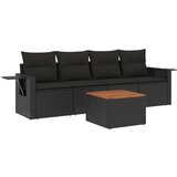 Maison Chic Seti vrtnega pohištva - Vrtna garnitura - Vrtni pohištvo set 5-delna z blazinami črn poli ratan, (21813204) | Shoptok.si