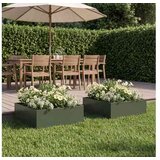 vidaXL Vrtna saksija 2 kom. Maslinastozelena 60 x 60 x 20 cm - Maslinastozelena 60 x 60 x 20 cm 2 | shoptok.hr