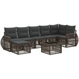 vidaXL Vrtna sedežna garnitura 8 pcs Siva in temno siva poli ratan, (5000272700) | Shoptok.si