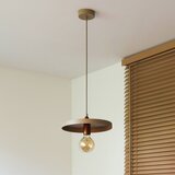  Duolla - Visilica na sajli IRONLINE 1xE27/15W/230V, prečnik 30 cm, bež/bakarna | Eponuda.com