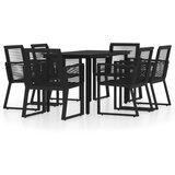 7-dijelni vrtni blagovaonski set crni | shoptok.hr