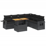 Maison Chic Seti vrtnega pohištva - Vrtna garnitura - Vrtni pohištvo set 7-delna z blazinami črn poli ratan, (21801187) | Shoptok.si