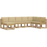  Set vanjskih sofa s jastukom 8 pcs Bijela i bež | shoptok.hr