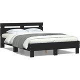  Okvir kreveta s uzglavljem i LED crni 120 x 200 cm | Eponuda.com