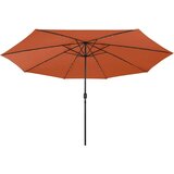  Zunanji senčnik z LED Lučkami 400 cm terakota, (20729451) | Shoptok.si