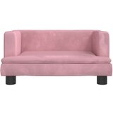  Krevet za pse ružičasti 60 x 40 x 30 cm baršunasti | shoptok.hr