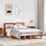 Maison Chic Posteljni okvir - Dvoposteljna postelja - Zakonska postelja brez vzmetnice voščeno rjav 140x190 cm borovina-J13406, (21766337) | Shoptok.si