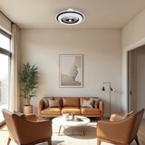  LED prigušiva plafonska lampa sa ventilatorom ZEPHYR LED/48W/230V crna + daljinski upravljač | Eponuda.com