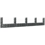 Gabionska košara U-oblika s 5 stupova 500x20x100 cm željezna