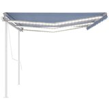  Tenda na ručno uvlačenje s LED svjetlom 6x3 m plavo-bijela | shoptok.hr