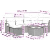  Set od 7 komada vrtnih kauča (vrtna garnitura) s jastučićima bež poli ratan | shoptok.hr