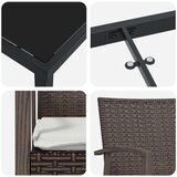  Set od 2 Smeđa PE ratan 2-Sjedala Izdržljivo Vanjska Stolica | shoptok.hr