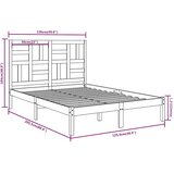  Okvir za krevet od masivne borovine bijeli 120 x 200 cm | shoptok.hr