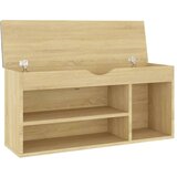 vidaXL klupa za cipele s jastukom boja hrasta 104x30x49 cm od iverice | shoptok.hr