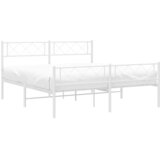  Metalni okvir kreveta uzglavlje i podnožje bijeli 135 x 190 cm | shoptok.hr