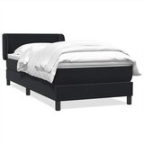vidaXL Box spring postelja z vzmetnico črna 90x210 cm žamet Cene