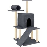  Mačje drevo s praskalniki iz sisala temno sivo 110,5 cm | Shoptok.si