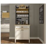 Hanah home Višenamenska vitrina za kafe Krem Hrast Crna boja FRN 21028 | ePonuda.com