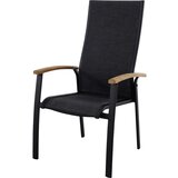 SUNFUN melina vrtna fotelja koja se može slagati jedna na drugu (d x š x v: 68 x 63 x 111 cm, aluminij, naslon od tekstila, crne boje) Cijene