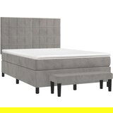 Box spring postelja z vzmetnico svetlo siva 140x200 cm žamet, (20899077) | Shoptok.si