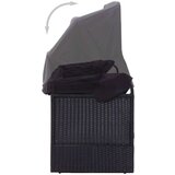 Poli Zunanji kavč z ležiščem iz poli ratana črn | Shoptok.si