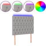 Maison Chic led posteljno vzglavje - vzglavna omarica - nočna omarica svetlo sivo 100x7x118/128 cm blago, (21713221) | Shoptok.si