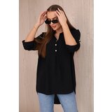 Kesi Blouse with a longer back black Cene