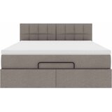 Otomanski krevet s madracem i LED smeđesivi 140x200 cm tkanine | shoptok.hr