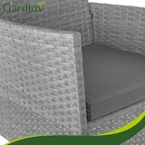 Gardlov vrtni set namještaja od technorattana – sofa, 2 stolice i stol sa staklom, tamno sivi | Shoptok.si