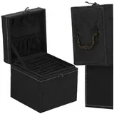 kutija za nakit 12 x 12 x 12 cm, crni baršun