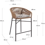 Kave Home Bež kovinski vrtni barski stol Yanet – | Shoptok.si