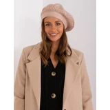 Fashion Hunters Beige women's beret with rhinestones