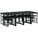  13dijelni vrtni blagovaonski set s jastucima crni od tekstilena | shoptok.hr