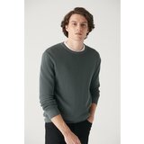 Avva Men's Nefti Crew Neck Textured Cotton Standard Fit Normal Cut Knitwear Sweater Cene