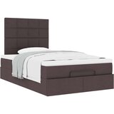 vidaXL Otomanski okvir kreveta s madraca tamnosmeđi 120x200cm tkanine | shoptok.hr