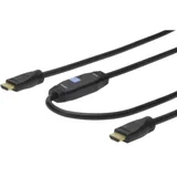 HDMI Priključni kabels pojačalom[1x Muški konektor HDMI - 1x Muški konektor HDMI] 15 m Crna