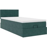 vidaXL Otomanski posteljni okvir z vzmetnico zelen 90x190 cm žamet, (21611077) | Shoptok.si