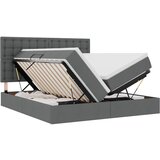 vidaXL postelja s shranjevanjem temno siva 200 x 200 cm umjetno usnje, (5000100732) | Shoptok.si