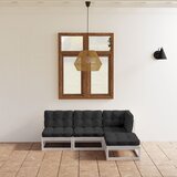 Maison Chic Seti vrtnega pohištva - Vrtna garnitura - Vrtni pohištvo set 4-delna z blazinami trdna borovina, (21819698) | Shoptok.si