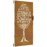  Vrtna vrata 85 x 200 cm od čelika COR-TEN s uzorkom stabla | shoptok.hr