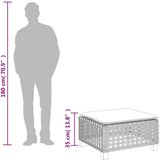  Vrtni tabure s jastukom crni 63 5x56x32 cm od poliratana | shoptok.hr