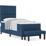 vidaXL Krevet s podnicom s madracem i klupom plavi 80x200 cm tkanina | shoptok.hr