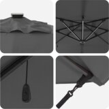 vidaXL Kantilevrski Roma parasol 286 x 285 x 270 cm Aluminij | Shoptok.si