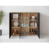 P & B Visoka Komoda Vera 120, Črna, Barva Hrasta | Shoptok.si