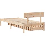 vidaXL Posteljni okvir brez vzmetnice 90x200 cm trdna borovina | Shoptok.si